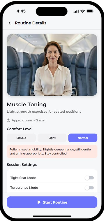 Cabin Restore App Interface - Toning Session